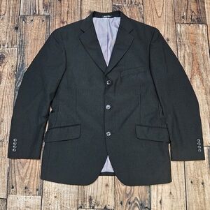 Vintage Billy London Blazer Jacket Men's 42S Black Pinstripe 3-Button Career